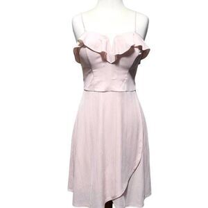 Blush Pink Candie's Ruffle Bustier Wrap Slip Dress Women Size Medium NEW